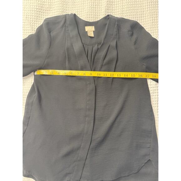 H&M Black Sheer Blouse Women's Size 2 Old Money Work Career Clean Girl - Picture 5 of 8